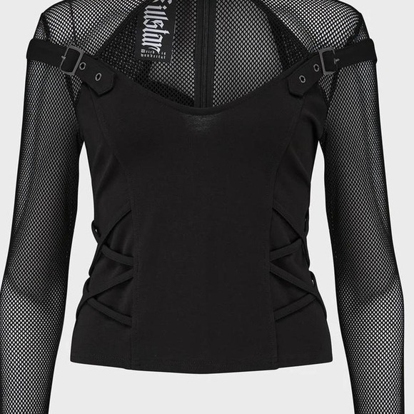 Killstar Tops - Killstar‎ Techtrash mesh top goth punk rave size xs